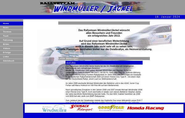 Vorschau von www.rallyeteam-windmueller.de, Rallyeteam Windmüller/Jäckel