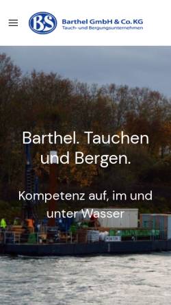 Vorschau der mobilen Webseite www.tauchen-und-bergen.de, Tauch- und Bergungsunternehmen Barthel GmbH & Co. KG