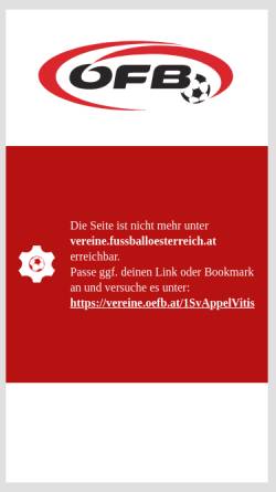 Vorschau der mobilen Webseite vereine.fussballoesterreich.at, 1. SV Appel Vitis
