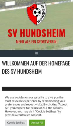 Vorschau der mobilen Webseite www.svhundsheim.at, SV Hundsheim