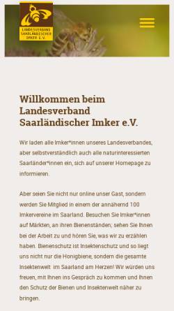 Vorschau der mobilen Webseite www.saarlandimker.de, LSI Landesverband Saarländischer Imker e.V.