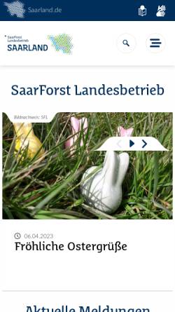 Vorschau der mobilen Webseite www.saarforst.de, Saarforst