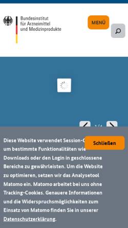 Vorschau der mobilen Webseite www.dimdi.de, Deutsches Institut für Medizinische Dokumentation und Information (DIMDI)