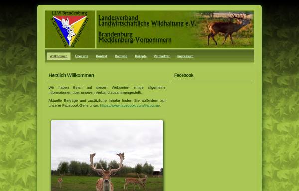 Vorschau von www.wildhaltung-bb-mv.de, Landesverband Landwirtschaftliche Wildhaltung e. V. Brandenburg/Mecklenburg-Vorpommern