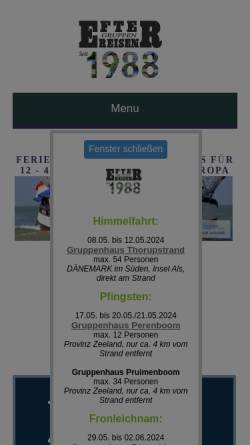 Vorschau der mobilen Webseite www.preiswertegruppenreisen.de, Efterreisen GmbH