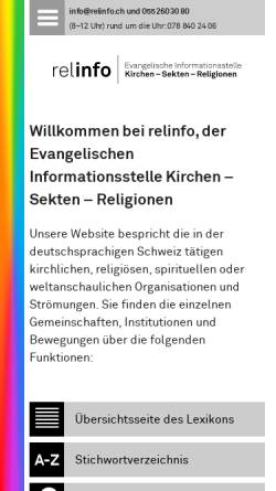 Vorschau der mobilen Webseite www.sekten.ch, Sekten.ch