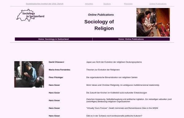 Vorschau von www.socio.ch, Soziologie der Religion