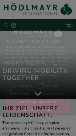 Vorschau der mobilen Webseite www.hoedlmayr.com, Hödlmayr International AG