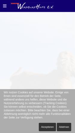 Vorschau der mobilen Webseite www.windhund-hilfe.de, Initiative Windhundhilfe e.V.