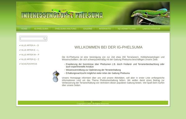 Vorschau von www.ig-phelsuma.de, Interessengruppe Phelsuma