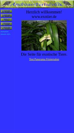 Vorschau der mobilen Webseite www.exotier.de, Andreas Terraristik