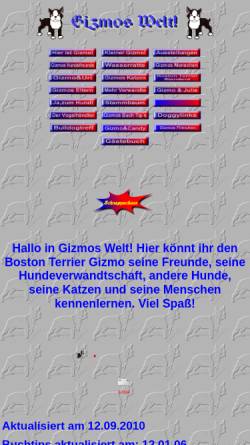 Vorschau der mobilen Webseite www.bostonbull.de, Gizmos Welt