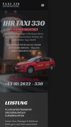Vorschau der mobilen Webseite www.taxi330.at, Taxi Wiener Neustadt
