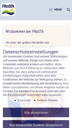 Vorschau der mobilen Webseite www.frosta-ag.de, Frosta AG
