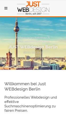 Vorschau der mobilen Webseite www.just-webdesign-berlin.de, Just WEBdesign Berlin