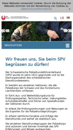 Vorschau der mobilen Webseite www.spv-fsccp.ch, Polizeihund