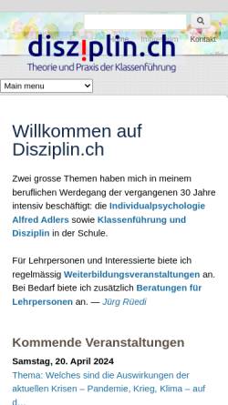 Vorschau der mobilen Webseite www.disziplin.ch, Disziplin.ch