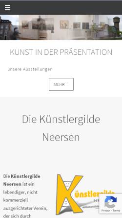 Vorschau der mobilen Webseite www.kuenstlergilde-neersen.de, Künstlergilde Neersen