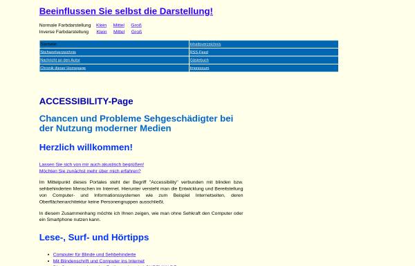 Vorschau von www.matthias-haenel.de, Blinde und sehbehinderte Menschen im Internet