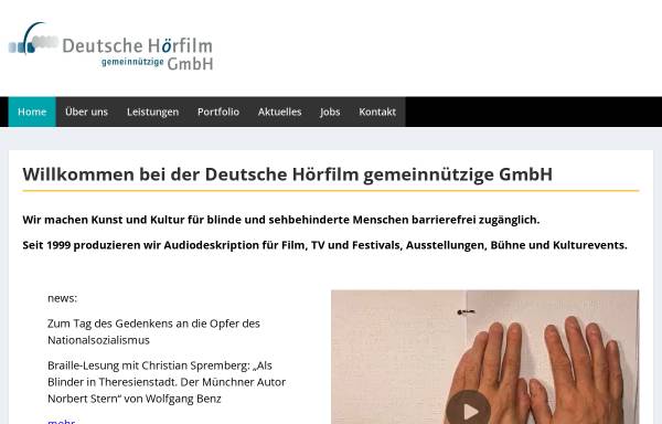 Vorschau von www.hoerfilm.de, Deutsche Hörfilm GmbH (DHG)