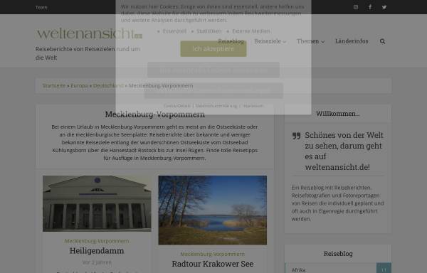 Vorschau von www.weltenansicht.de, Mecklenburg Vorpommern Reiseberichte entlang der Ostsee