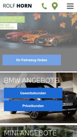 Vorschau der mobilen Webseite ah-horn.bmw.de, Autohaus Rolf Horn GmbH