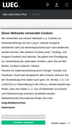 Vorschau der mobilen Webseite www.lueg.de, Fahrzeug-Werke Lueg AG