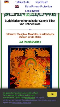 Vorschau der mobilen Webseite www.thangkas.de, Schneelöwe - Galerie Tibet