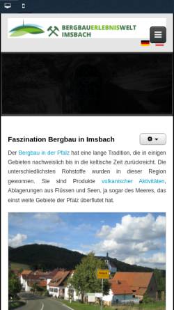 Vorschau der mobilen Webseite www.bew-imsbach.de, Bergbauerlebniswelt Imsbach