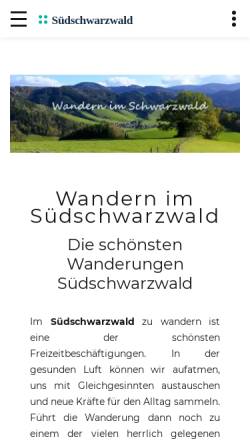 Vorschau der mobilen Webseite www.suedschwarzwald.biz, Wandern und Erholung im Südschwarzwald