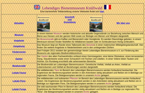 Vorschau von www.lebendiges-bienenmuseum.de, Lebendiges Bienenmuseum in Knüllwald