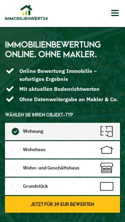 Vorschau der mobilen Webseite www.immobilienwert24.de, Barzel GmbH
