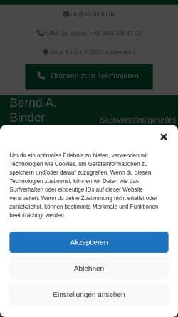 Vorschau der mobilen Webseite www.sv-binder.de, Binder, Bernd A.