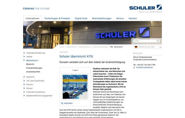 Vorschau von www.schulergroup.com, Atis GmbH Gesellschaft für Automatisierungstechnik