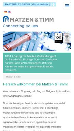 Vorschau der mobilen Webseite www.matzen-timm.de, Matzen & Timm GmbH