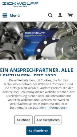 Vorschau der mobilen Webseite www.zickwolff.de, Otto Zickwolff GmbH