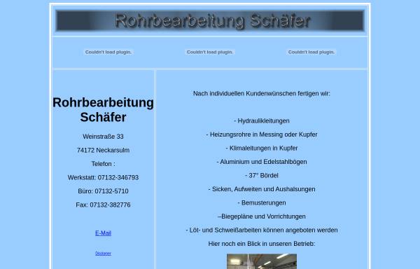 Vorschau von www.rohrbearbeitung-schaefer.de, Rohrbearbeitung Schäfer, Inh. Gerhard Schäfer
