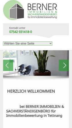Vorschau der mobilen Webseite www.berner-immobilien.de, Berner Immobilien und Sachverständigenbüro