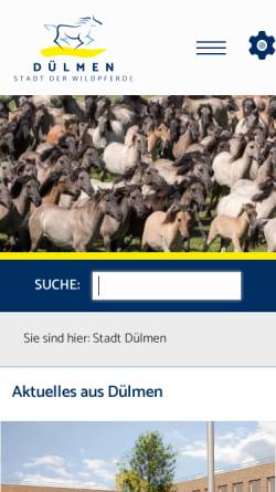 Vorschau der mobilen Webseite www.duelmen.de, Dülmen