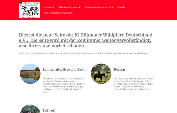 Vorschau von www.ig-duelmener.de, IG Dülmener Wildpferd Deutschland e. V.