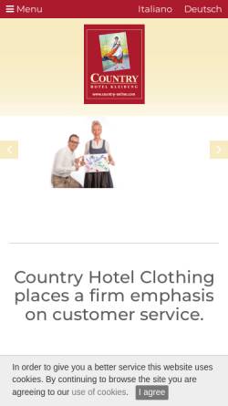 Vorschau der mobilen Webseite www.country-online.com, Country Hotel Kleidung