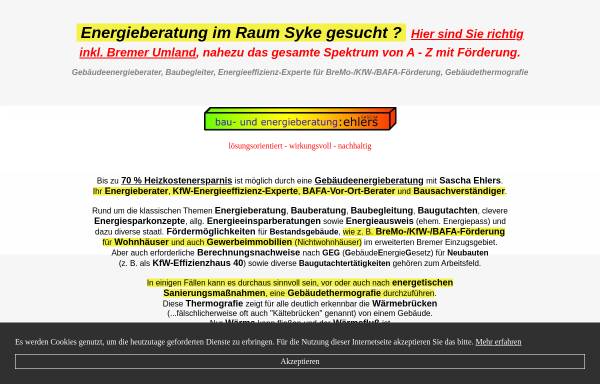 Vorschau von www.bau-und-energieberatung-syke.de, Dipl.-Ing. Sascha Ehlers
