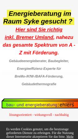 Vorschau der mobilen Webseite www.bau-und-energieberatung-syke.de, Dipl.-Ing. Sascha Ehlers