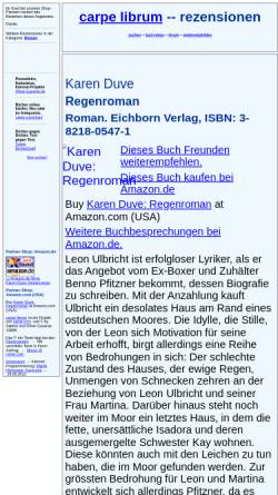 Vorschau der mobilen Webseite rezensionen.literaturwelt.de, Karen Duve: Regenroman
