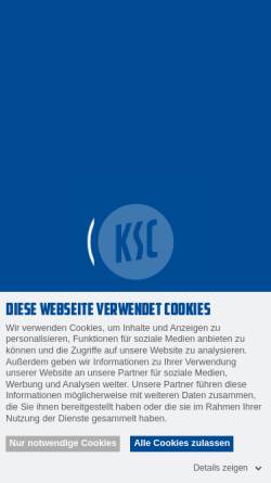 Vorschau der mobilen Webseite www.ksc.de, Karlsruher SC