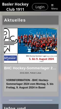 Vorschau der mobilen Webseite www.bhc.ch, Basler HC