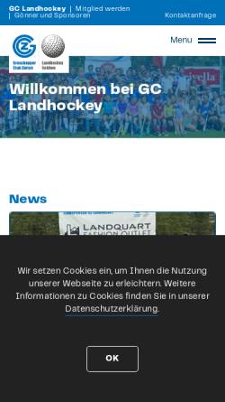 Vorschau der mobilen Webseite www.gc-landhockey.ch, Grasshopper-Club Zürich