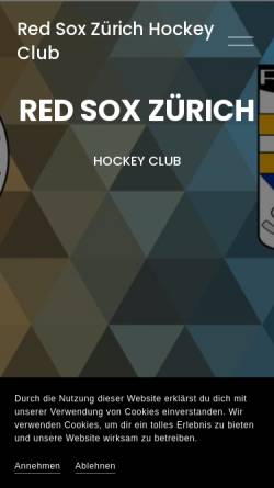 Vorschau der mobilen Webseite www.redsox.ch, Red Sox Hockey Club Zürich