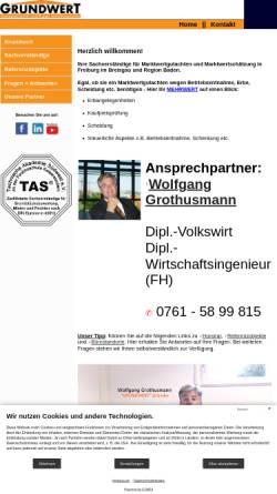 Vorschau der mobilen Webseite www.grundwert-gutachten.de, Grundwert – Arbeitsgemeinschaft unabhängiger Sachverständiger