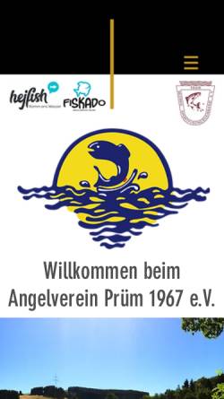 Vorschau der mobilen Webseite www.angelverein-pruem.de, Angelverein Prüm 1967 e.V.